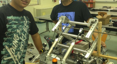 Robot with Rob and student